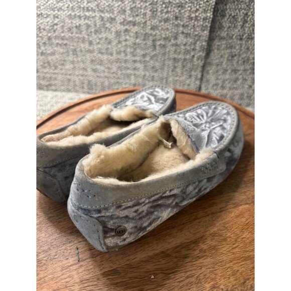 UGG Womens Velvet & Shearling Lined Slippers Size 7 Gray - Picture 4 of 10